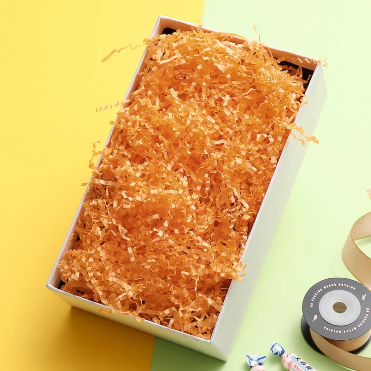 Gift Box Filled with Shredded Paper Towel Raffia Woven Packaging Ropes for Stylish and Eco-Friendly Presentations