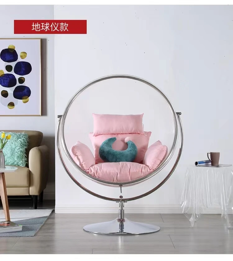hot selling Modern new design acrylic hanging bubble chairs swing chair with stand for bedroom