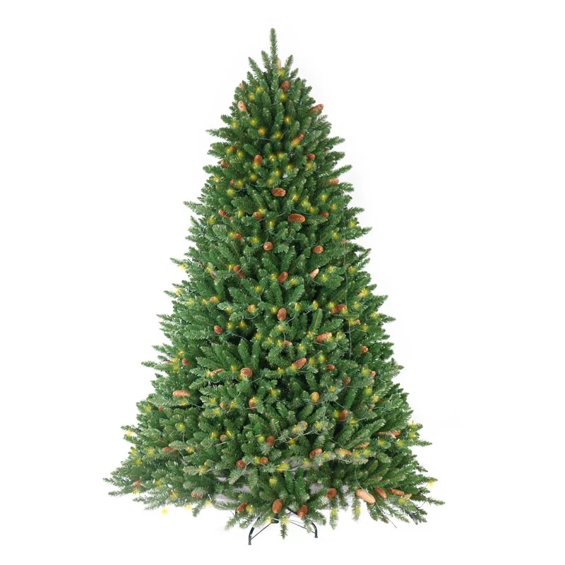 2024 горячие рождественские украшения для семейных встреч светящаяся сосновая Рождественская елка ПВХ материал светодиодная