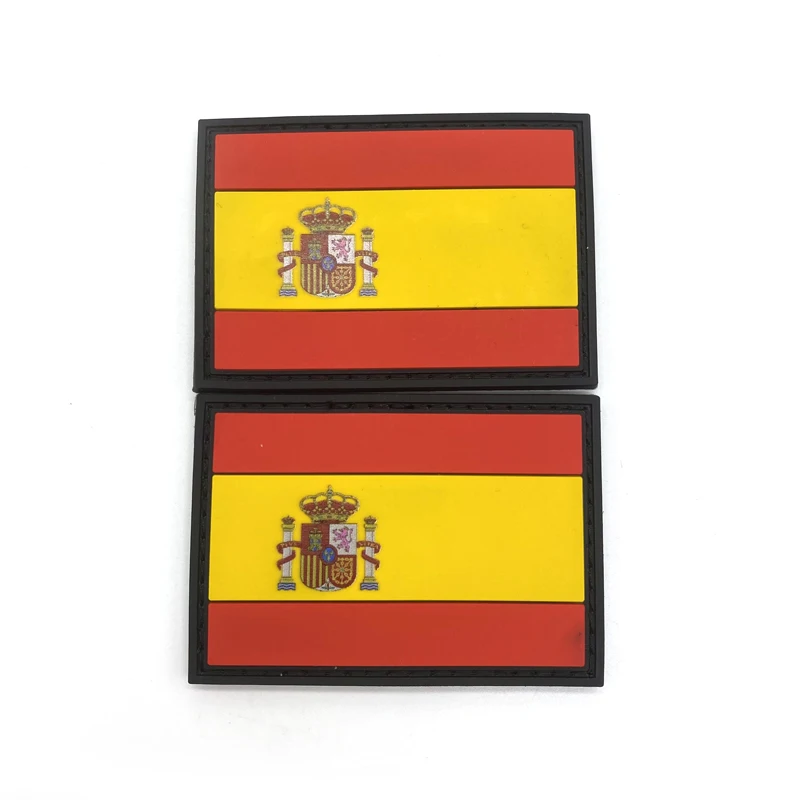 Spain Spanish Flags Pride Rubber Flag Silicone Soft Patches PVC Patch for Backpack Hat