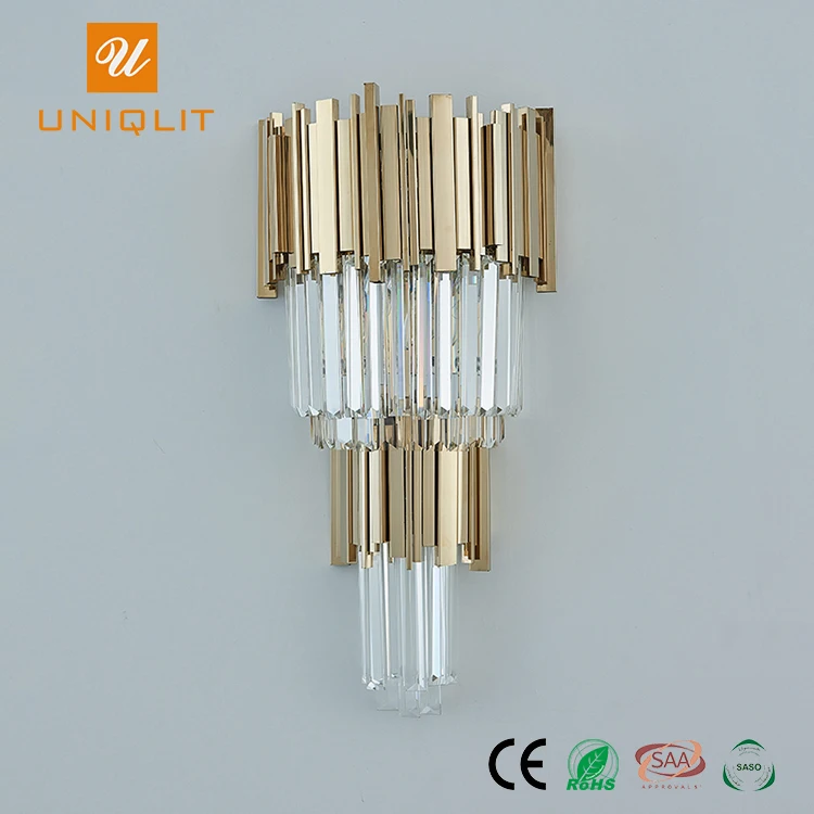 Best Seller Antique Art Deco 40W Bedside Hotel Decoration Crystal Wall Light
