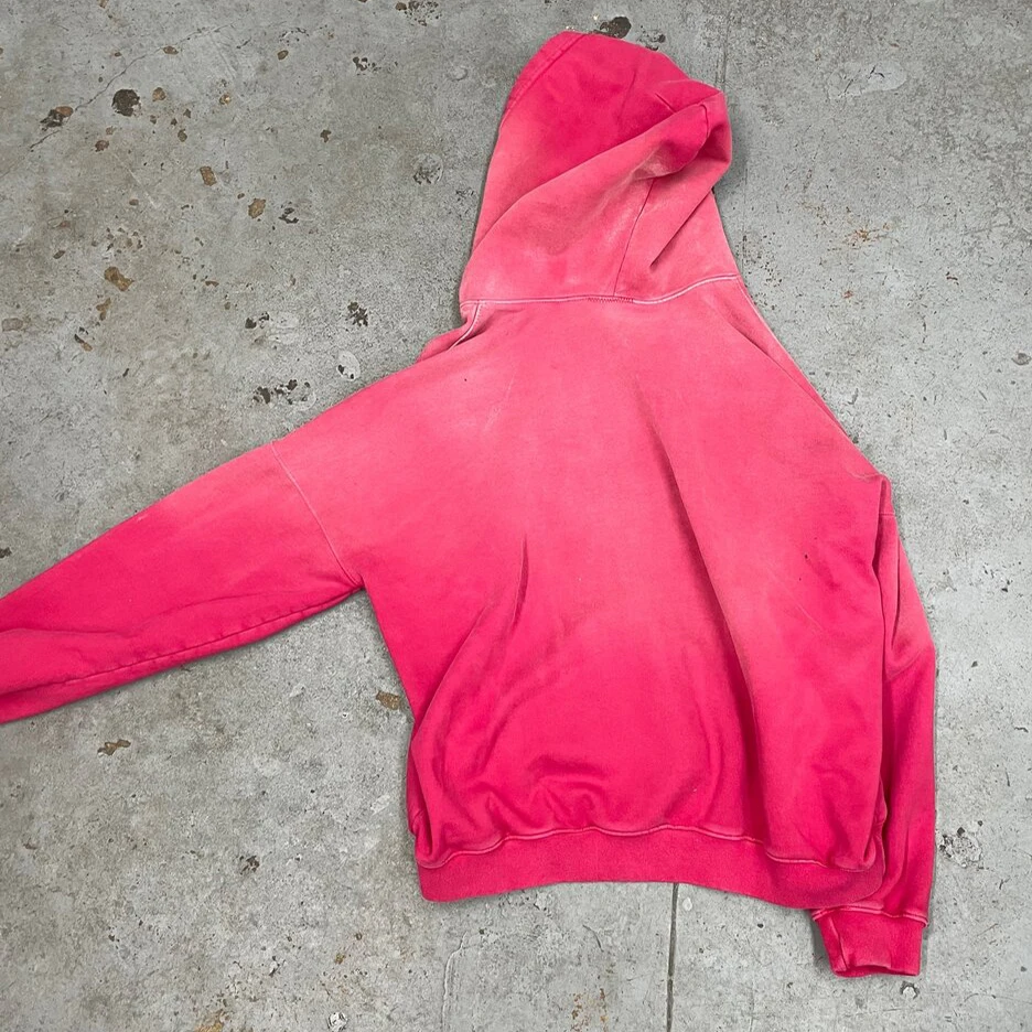 wholesale high quality blank heavyweight 500gsm vintage distressed french terry oversized men cropped acid wash hoodie