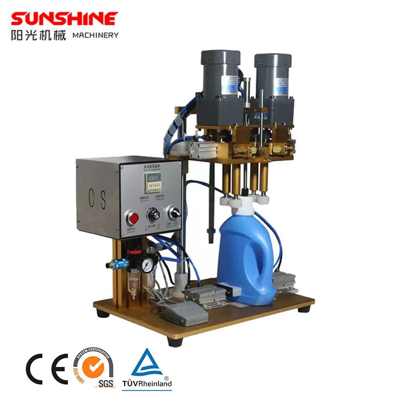 Tabletop desktop ectric twist off glass metal water bottle small plastic screw cap capper capping machine semi automatic
