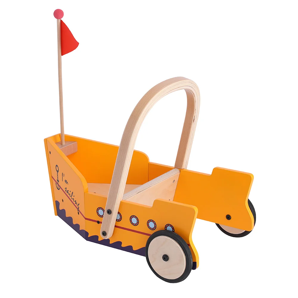 push and pull sea rover learning walker wooden baby walker corsair wooden dolls pram