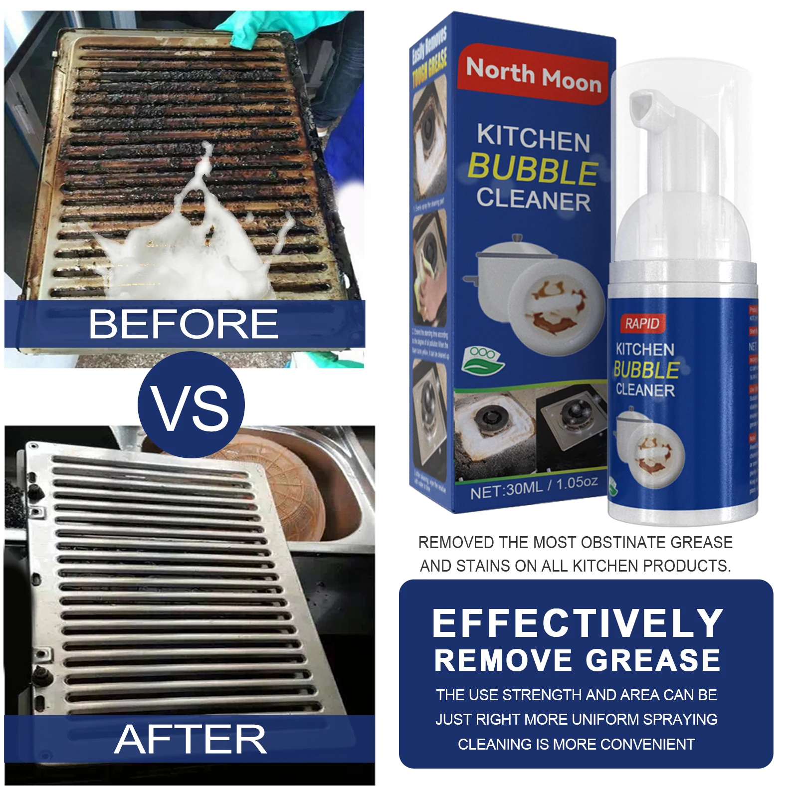 Kitchen Foam Cleaner Range Hood Heavy Oil Stain Cleaner surface cleaning tablets Daily Kitchen Cleaner