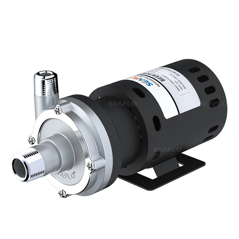 SEAFLO 115V AC 400GPH Magnetic Food Grade Stainless Steel Small Hot Water Circulation Beer Home Brewing Wort Pump