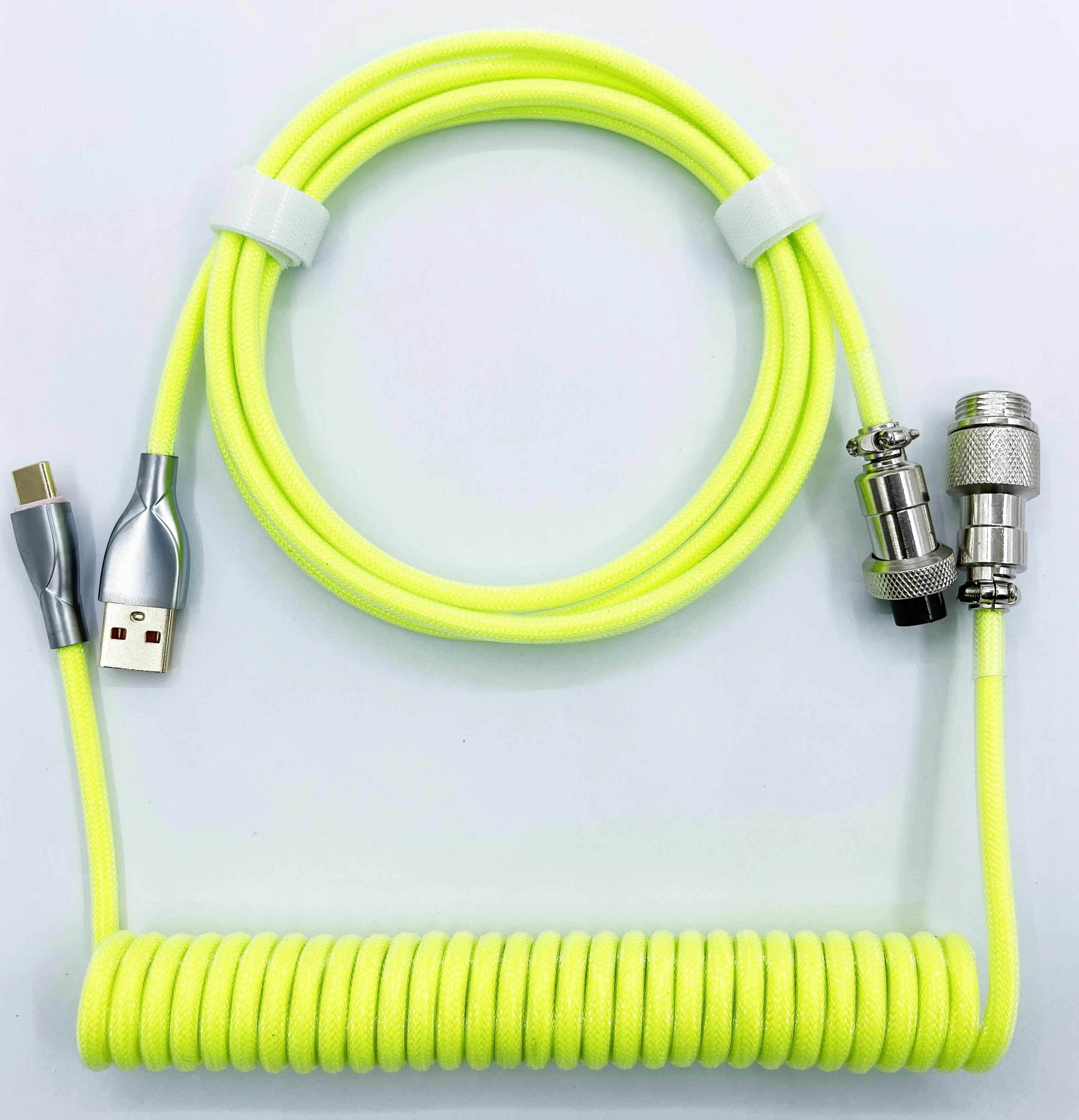 Dropshipping Braided USB keyboard cable Mechanical keyboard type C cable Double sleeve coiled keyboard cable