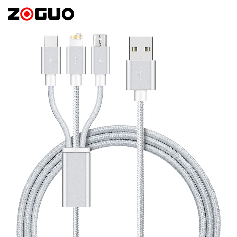 Высококачественный кабель для передачи данных мобильного телефона Android USB 2,0 Тип C 3 в 1 USB-кабель для зарядки