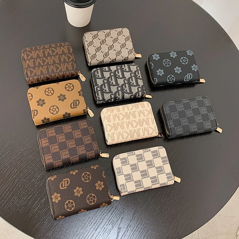 Fashion new leather credit card holder for men and women shielding RFID zipper organ card holder Large capacity card bag