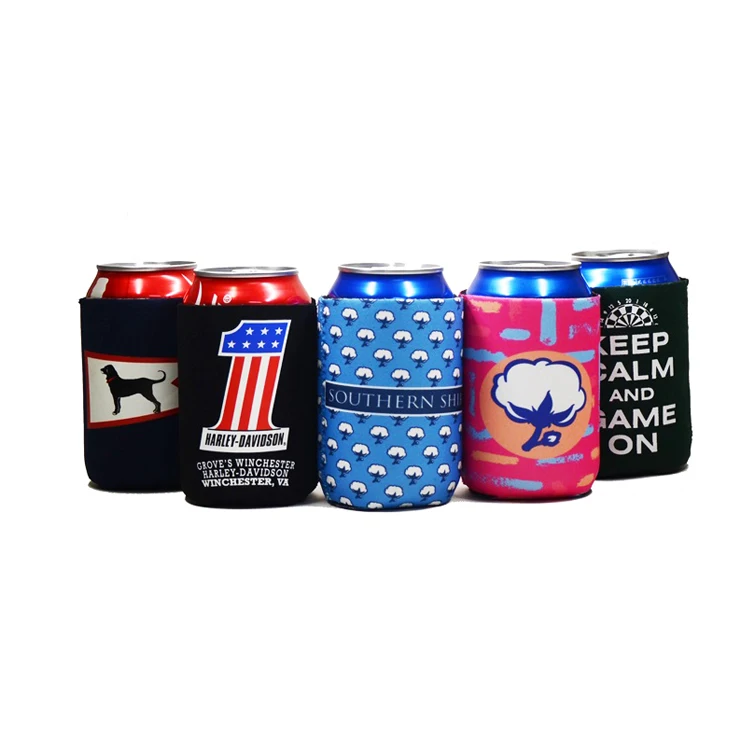 Custom Printing Sublimation 12oz Neoprene Can Cooler Stubby Holder With Logo Neoprene Collapsible Beer Can Cooler Holder