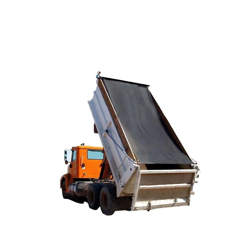 Dump Truck Mesh Tarp 8 x 18 ft PVC Coated Black Heavy Duty Cover