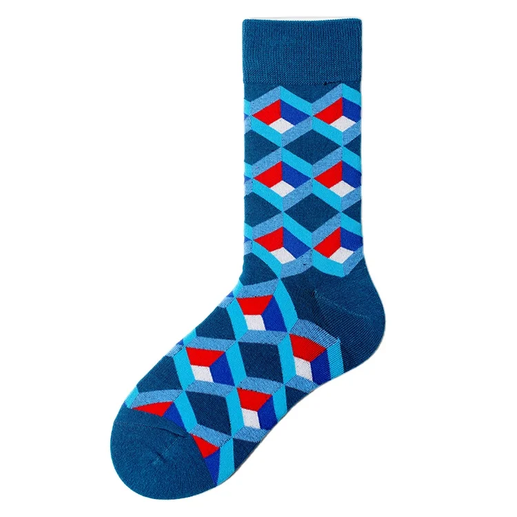 Recreational socks in matching color with polka dot geometric design