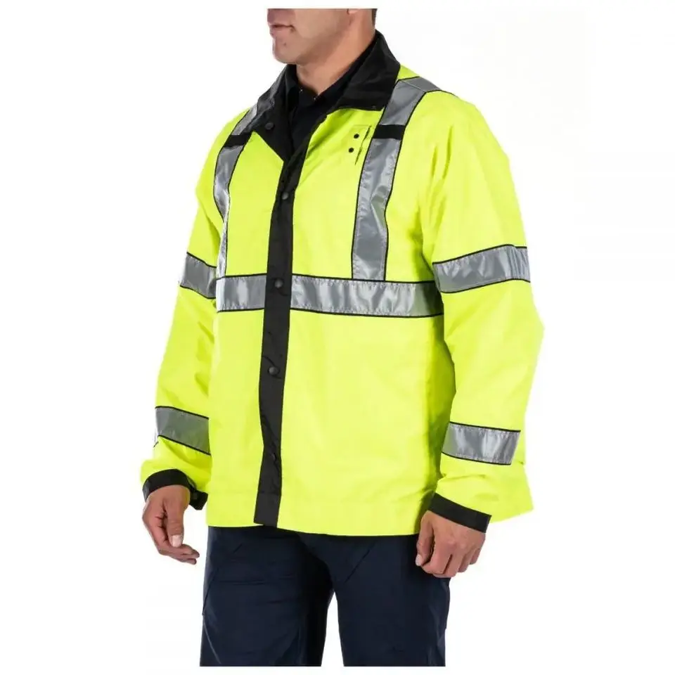 2023 High Quality Custom Waterproof reflective reversible Outdoor P0LICE Security Raincoat Uniform Jacket