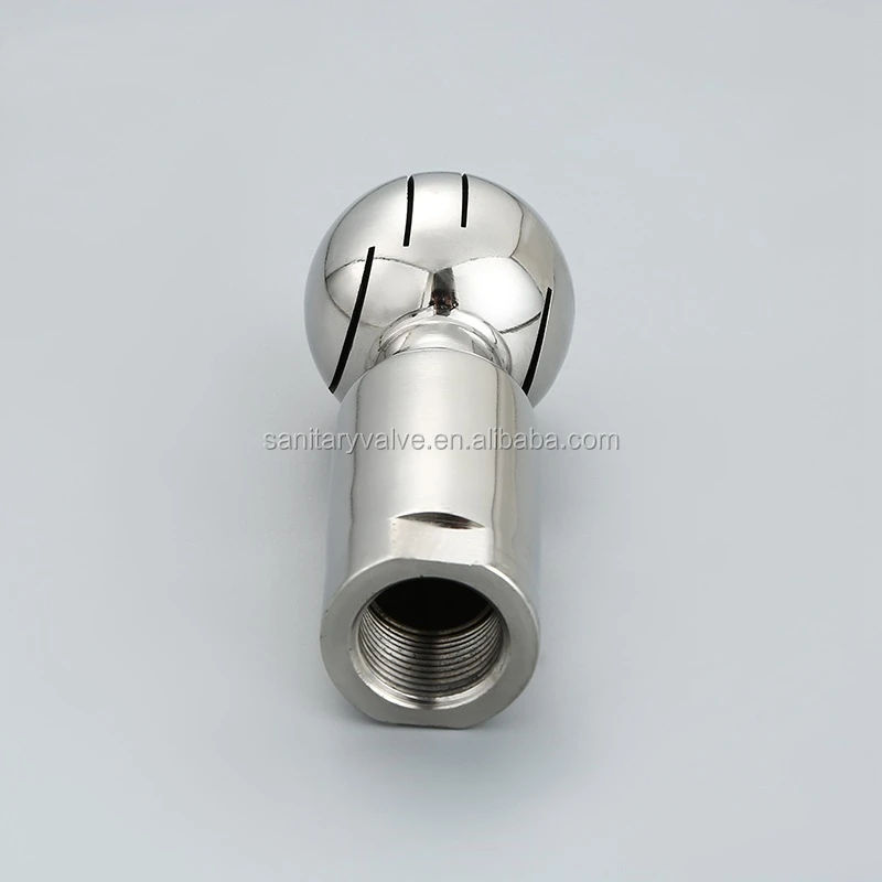 Sanitary Stainless Steel 360 Degree Interior Threaded Rotating CIP Spray Cleaning Nozzle Ball