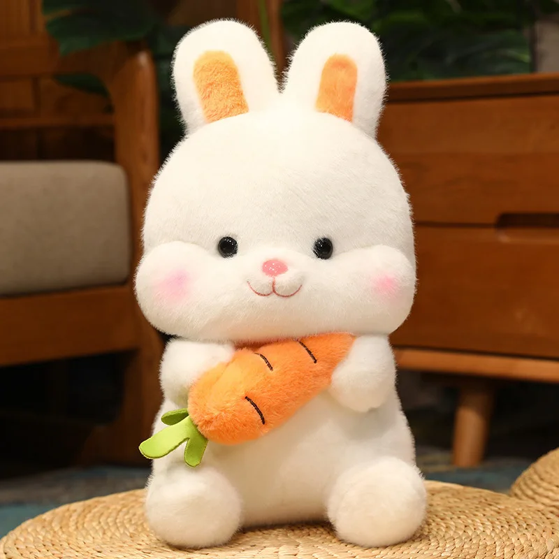 Super Cute Carrot Big White Bunny Plush Toys Cartoon Stuffed Animals  Rabbit Sofa Cushion Pillow