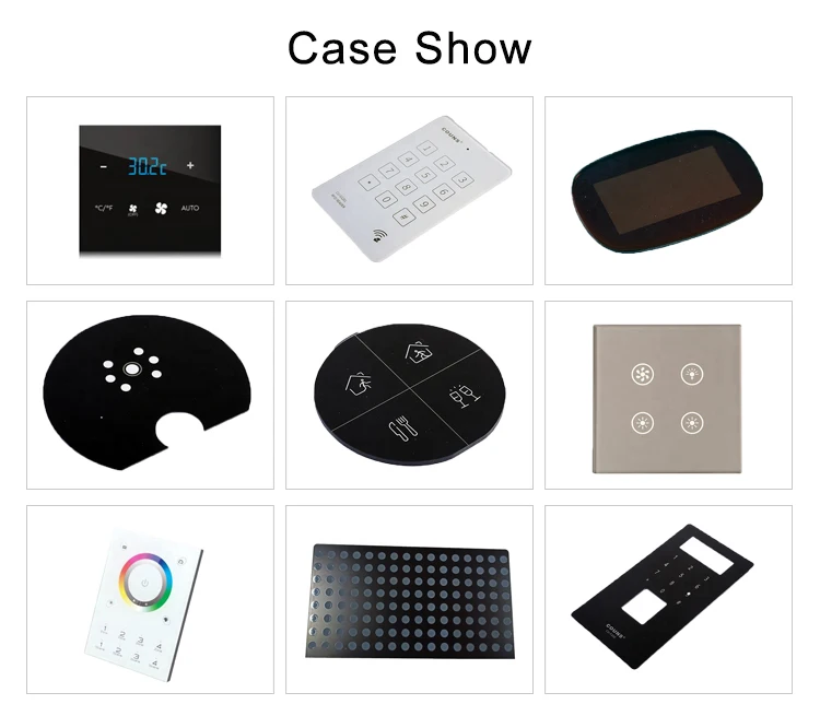 Factory Custom Black Crystal Silk Screen Polished Glass Cover Socket Frame Panel Glass