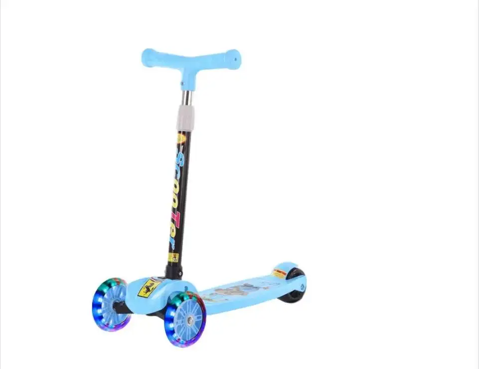 Adventure Scooter Ride On & Swings Foldable Handlebar 3 Wheel Scooter for Kids Kick Scooter