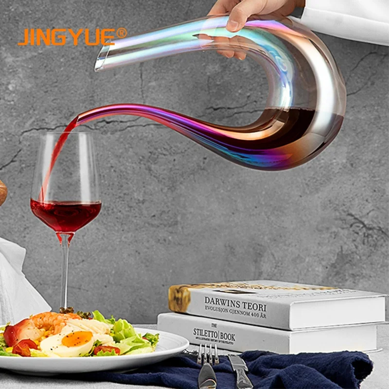 1400ml Lead Free Crystal Glass Wine Decanter Set with Bottle Opener Stopper Cleaning Beads and Wine Pour