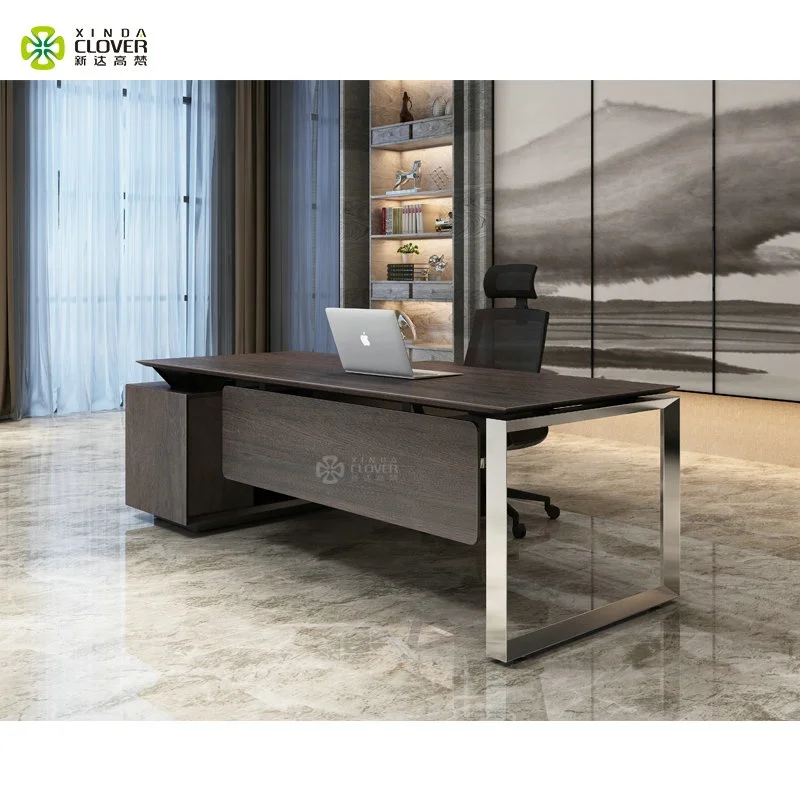 Оптовая продажа с фабрики l-образный стол руководителя директора из массива дерева современный офисный
