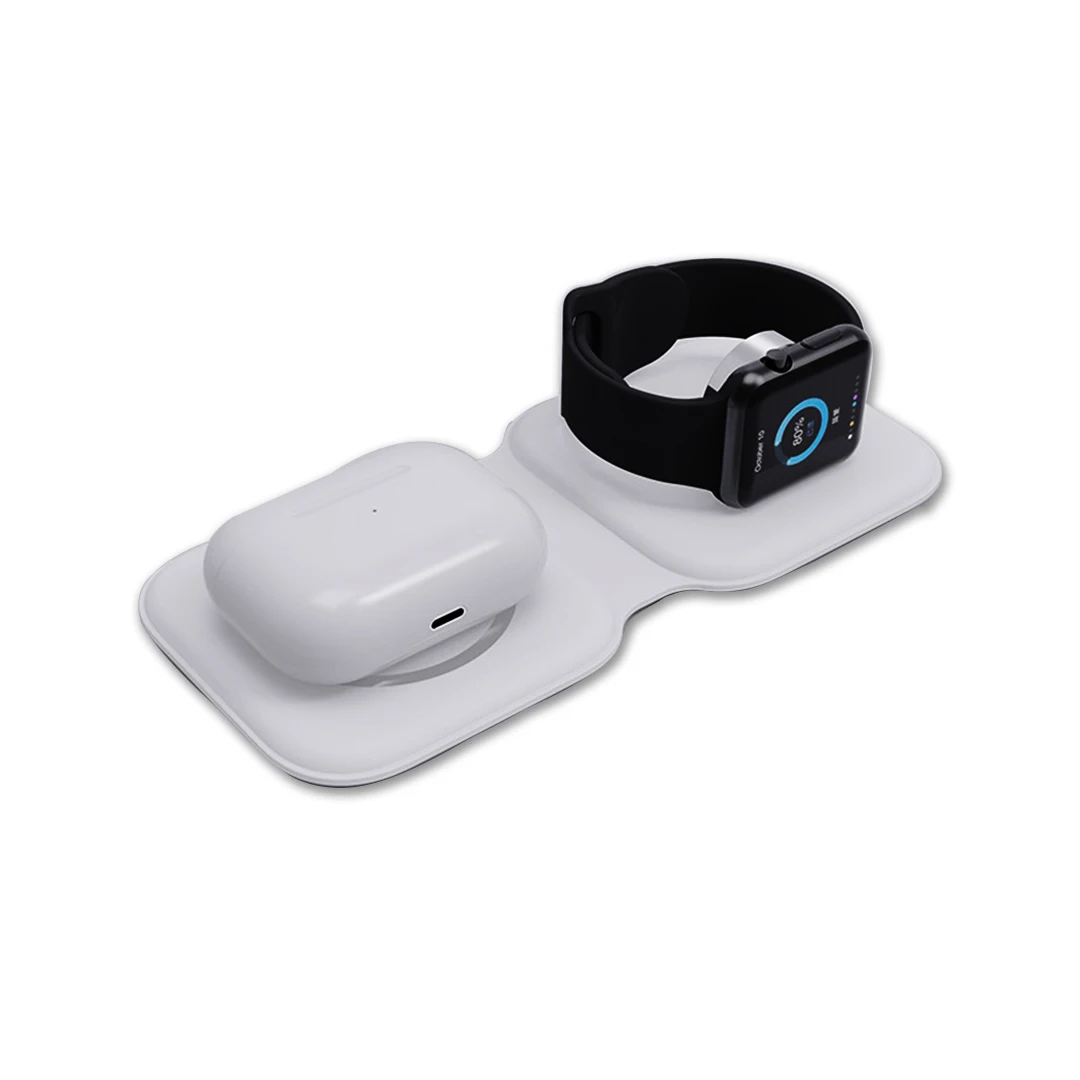 E300 QI Desktop Quick Charger  Magnetic 3 in 1 Wireless Charger For Apple Mobile Phone Watch Earphone 15w Foldable Fast Charging