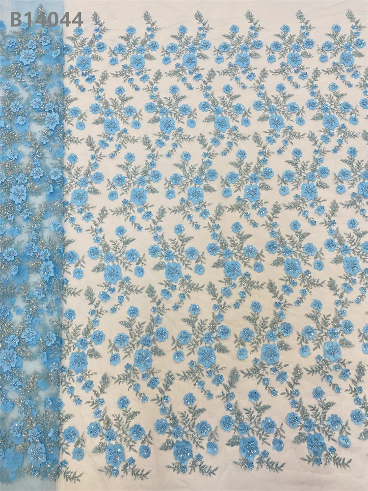 Satin Patch Purple Floral Embroidery Beads Lace Fabric Applique Sequins Embroidered Fabric Lace Material for Dress