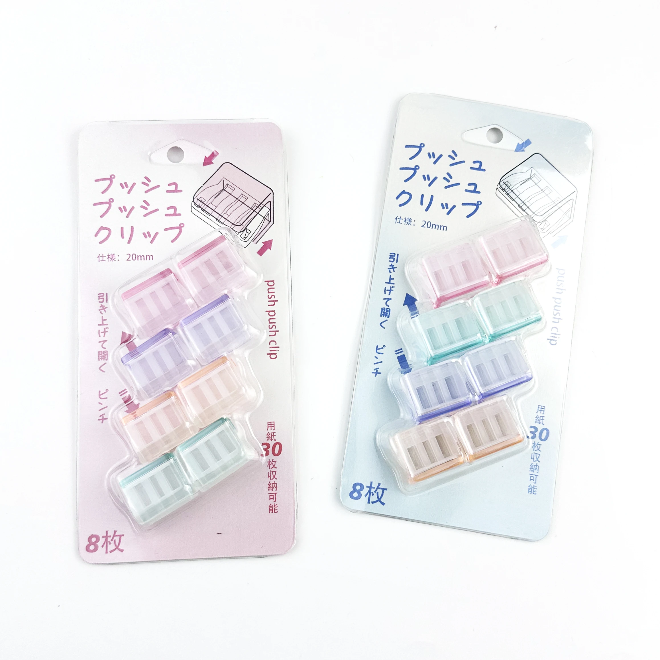 High-value transparent plastic clip handbook clip folder love heart-shaped Push Push Clip