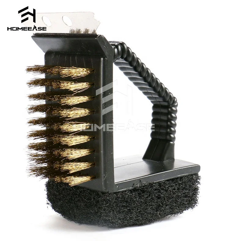 Multifunctional silicone baking oil 3 in 1 black stainless steal sauce pot bristle free unique basting bbq brush set