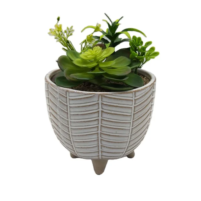 Ceremice White Orchid Set Large Outdoor Holder Hanging Flower Pot With Stand