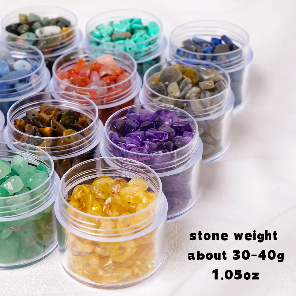 Wholesale canning  natural crystal stone semi-finished DIY bracelet jewelry with hole degaussing stone energy stone