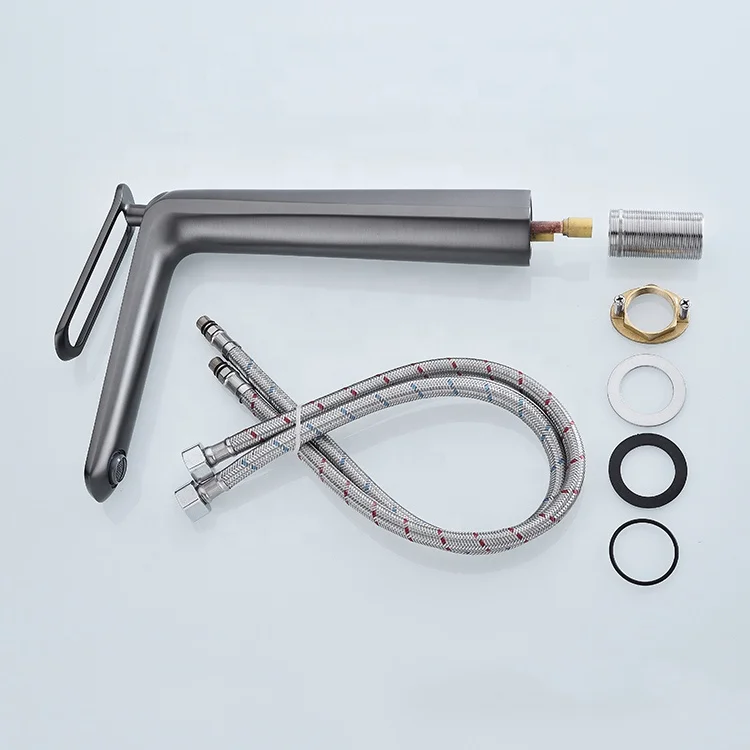 Modern Brushed Gold Single Lever Deck Mounted One Hole Bathroom Basin Mixer Wash Mixer Faucet