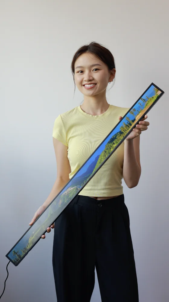 LCD Strip Electronic Shelf Display Lcd Screen USB Media Network Player LCD Advertising Screen Stretch Bar SDK Indoor TV 3s 16:9