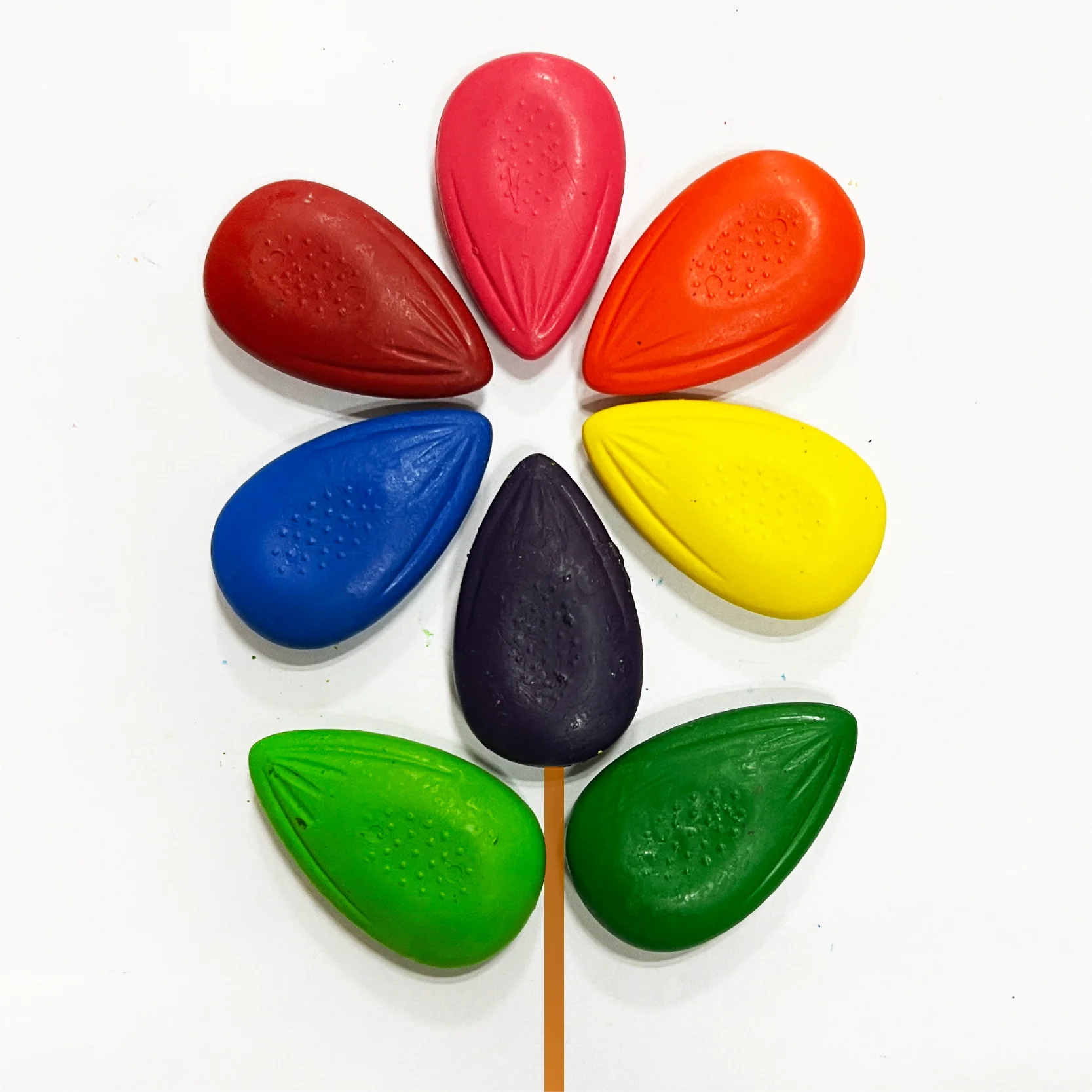 New Design 8PCS Colorful Fancy Non Toxic  Kids Flower Shape 3D Crayon Set Modeling Crayon