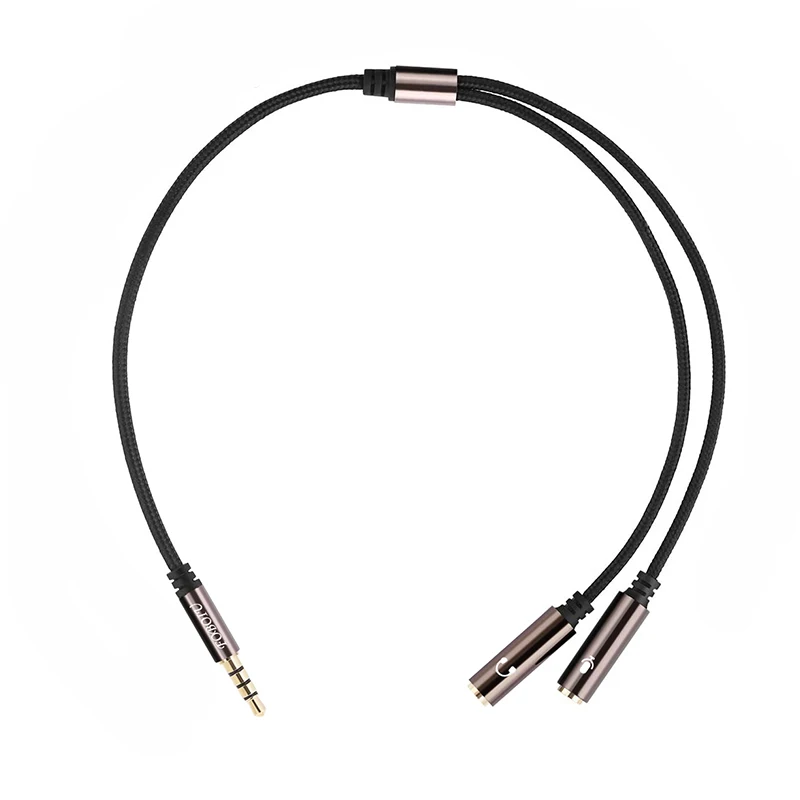 Headphone Splitter Earphone Adapter 3.5mm Jack male to 2 Female Audio Aux Cable