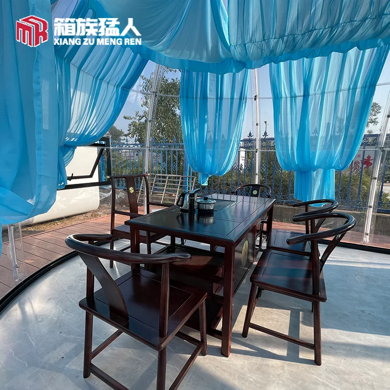 Luxury Geodesic Dome Full Glass Cover Transparent Starry Sky Outdoor Bubble House for Camping Home