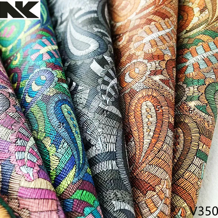 V350 Cuero New Retro Peacock Feather Pattern PVC Artificial Leather synthetic leather for Bags, Shoes, Belts,crafts