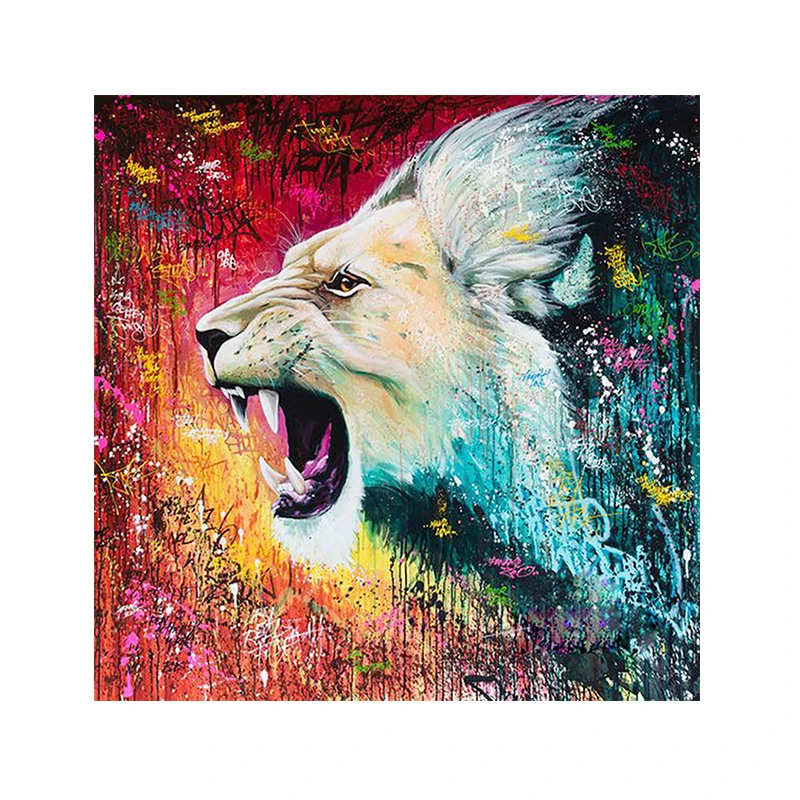 Wholesale Animals Tiger Embroidery 5d Diy Full Round Mosaic Diamond Painting 5d