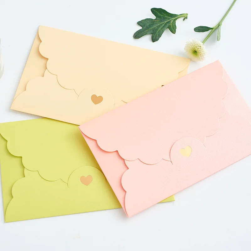 Custom Logo Luxury Colorful Hot Stamping Heart Pattern  Budget Envelope Cash Envelopes