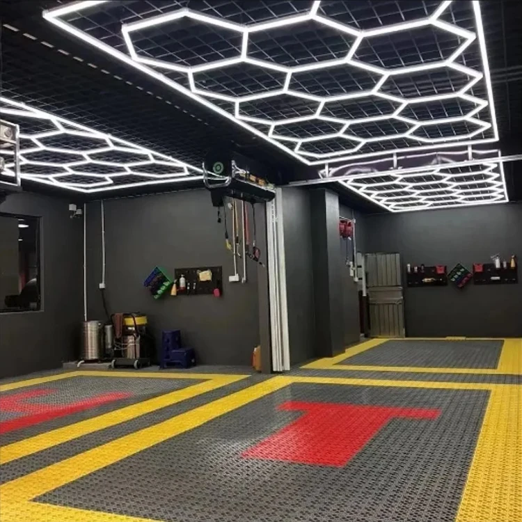 2400*4800MM Hexagon Detailing Workshop Ceiling Led Lights For Car Shop And Garage honeycomb lights hexagonal led light