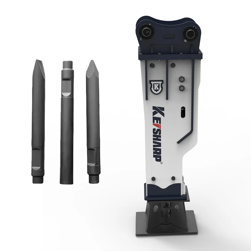 Rock Tool Moil Point Nitrogen Charging Kit Diaphragm Small Jack 20 Ton Bright Hydraulic Rock Breaker for Terex Mini Excavator