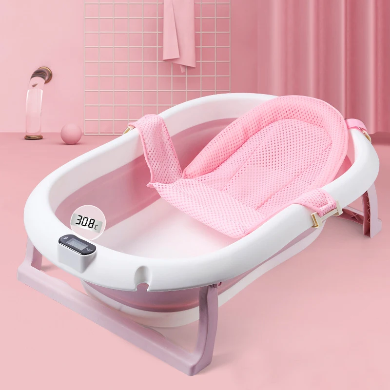 Hot Sale PP TPE Baby Bathtub Set Thermosensitive Bathtub for Kids With Thermometer
