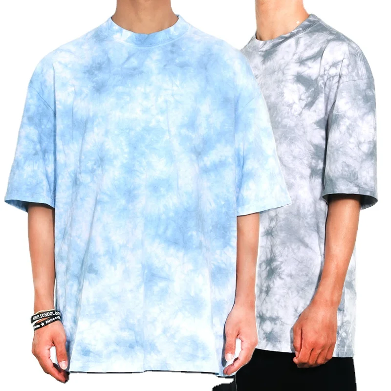 Wholesale supply high quality 100% cotton fabric washed tie-dye tshirt mens custom tie dye t shirt