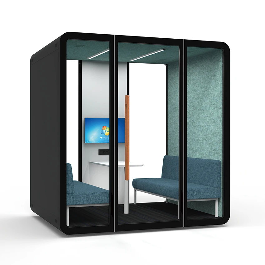 Modular soundproof private meeting room pods office noise cancelling acoustic booth