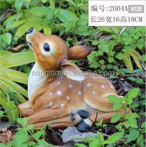 Outdoor Garden Park Decoration Ornament Artificial Resin Crafts Lifelike Life Size Fiberglass Sculptures Animal Sika Deer Models