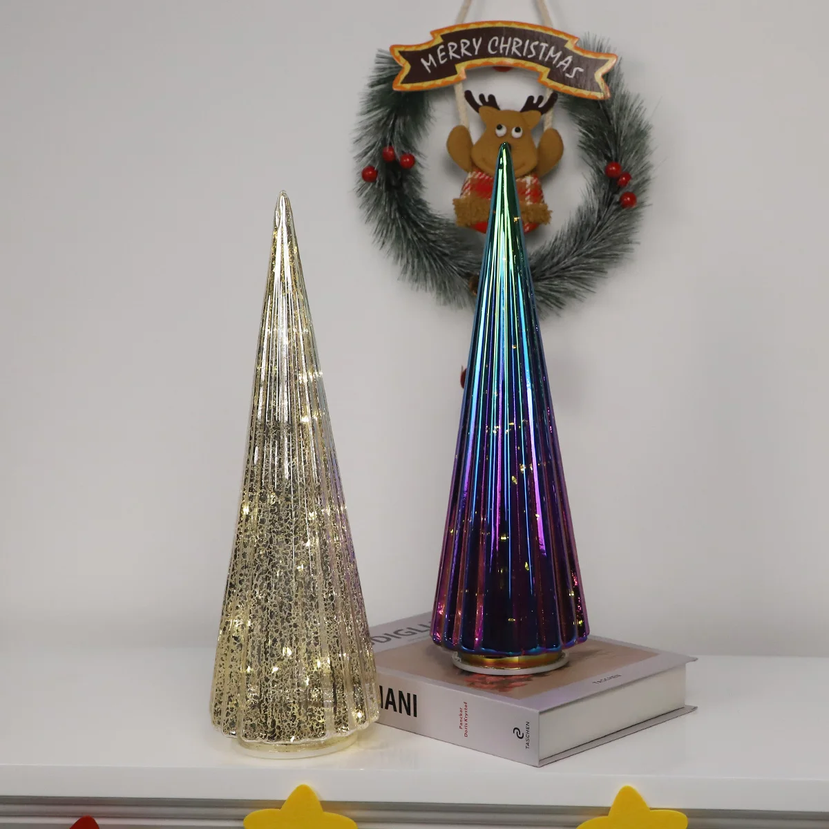 hot sell Set of 3 Snowflakes Tree Boxes led christmas lights gift box for Home Yard Xmas Tree Party Holiday Decor