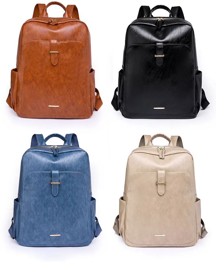 2023 Fashion Anti Theft Vintage Backpack Women Travel Shopping Bag Large Capacity Mochila Feminina Soft PU Leather School Bags