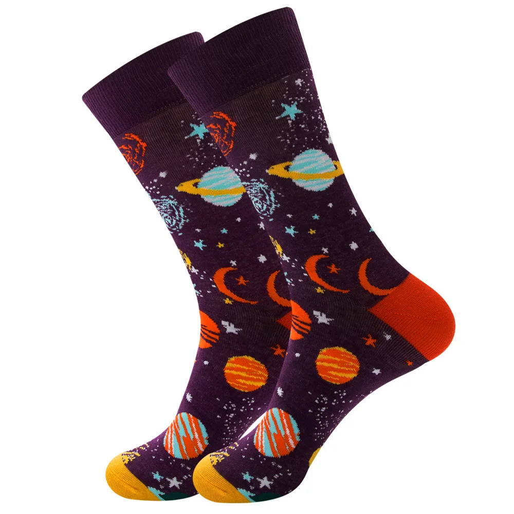 New Product Ideas 2024 Custom logo Design Fashion Pattens 100% Cotton Unisex Funny Dress Socks for Men Women