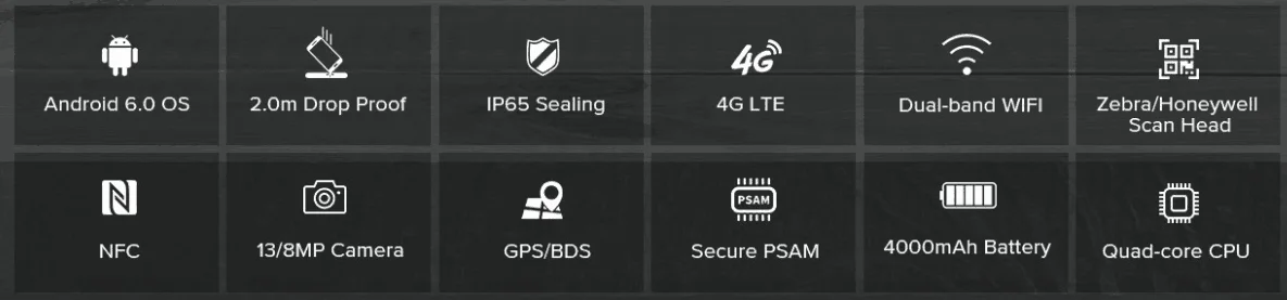 Chainway C6000 Android 10.0 Rugged Mobile Computer/keybad/qr barcode scanner SE4710/2m Drop NFC handheld reader