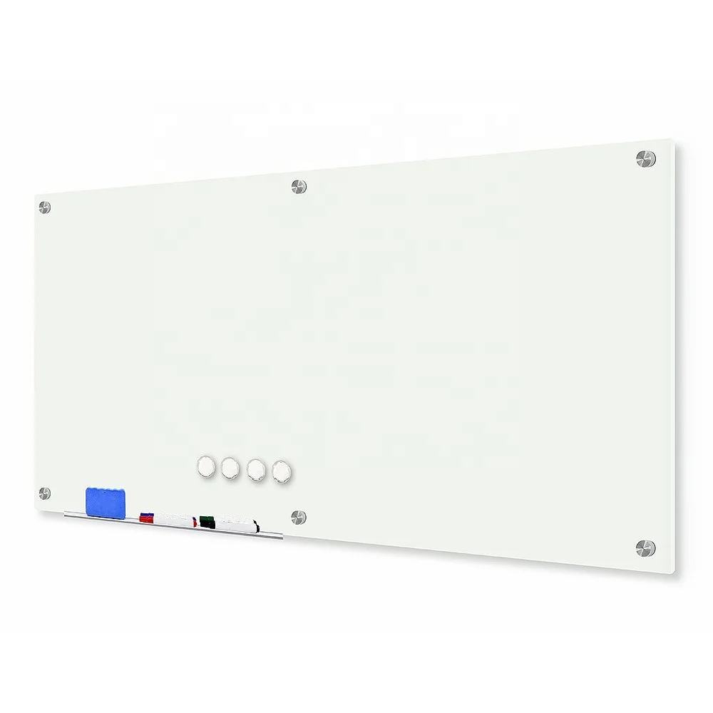 Hot Selling Large Sized Conference Room Demonstration Board Pure White Standard Glass Whiteboard
