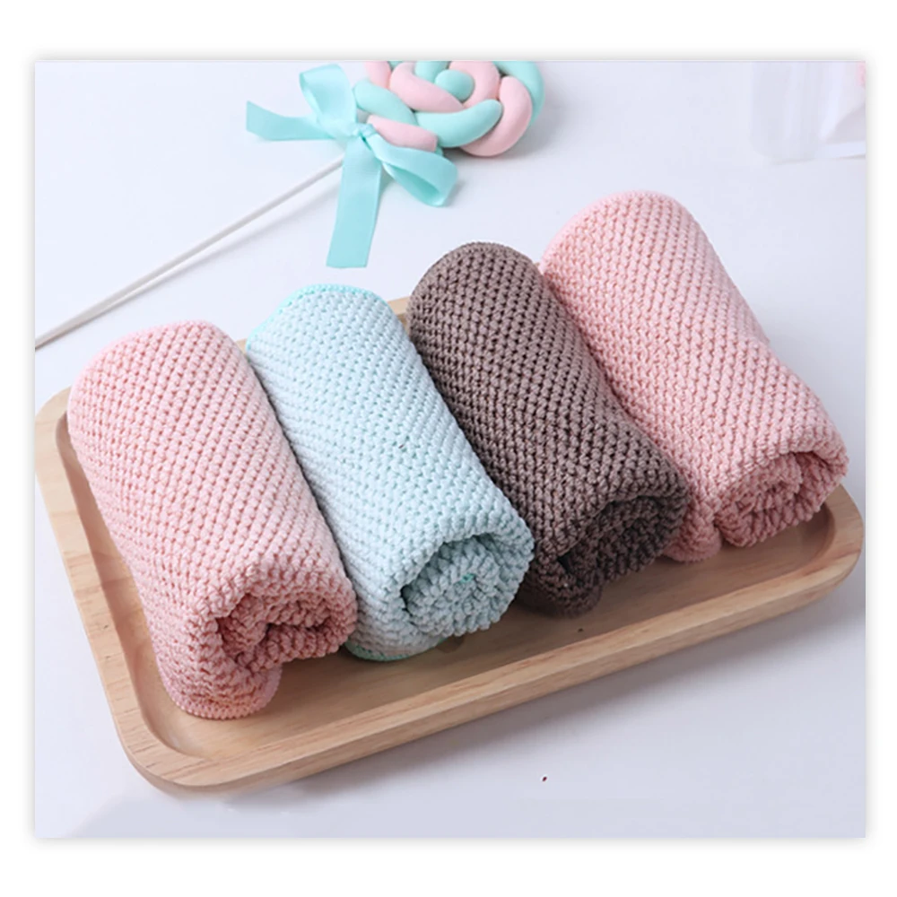 Amazon Choice Double Sided Decontamination Absorbent Dish Cloth Non Lint Kitchen Rags 4 Packs Cleaning Cloths Cotton Rags