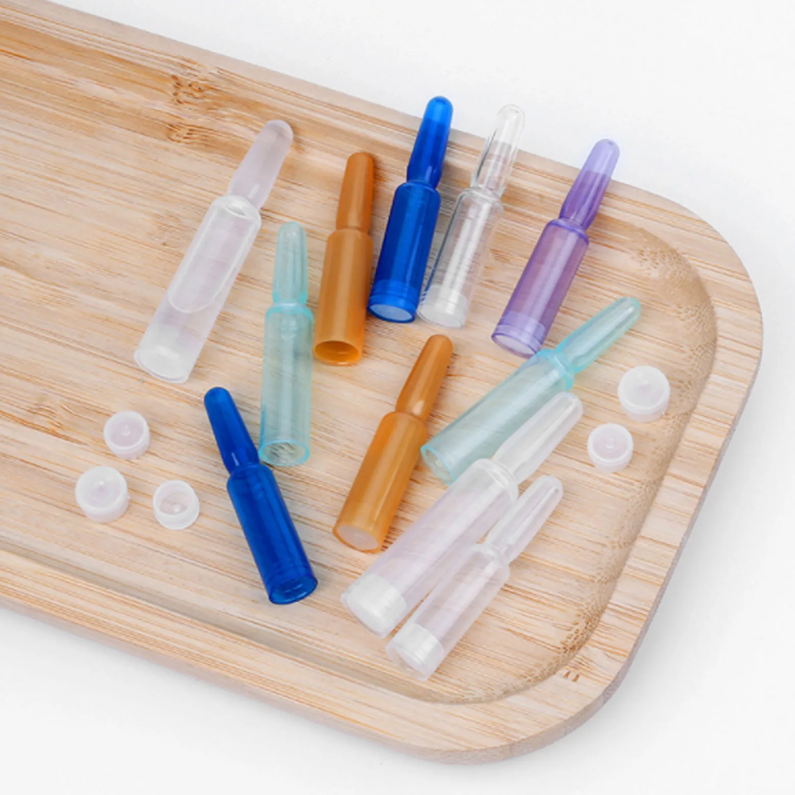 1.5ml 2ml 3ml 5ml Clear or Tea Color Essential Oil Small Plastic Ampoule Vial With Logo Print